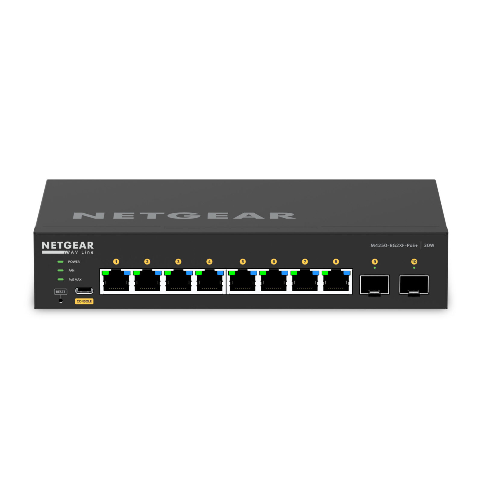 NETGEAR AV Line M4250-8G2XF-PoE+ GSM4210PX Managed 10-Port PoE+ Switch