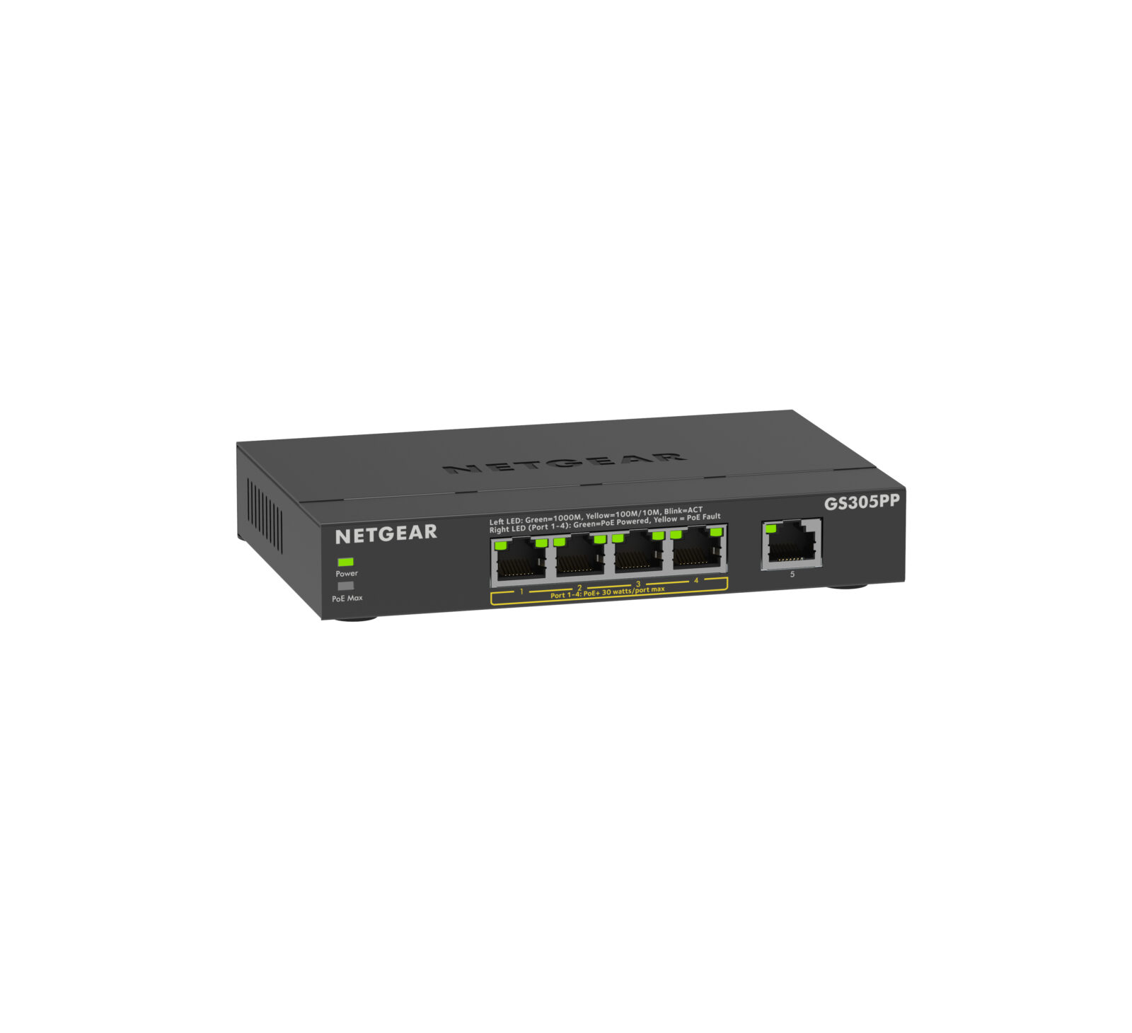 NETGEAR GS305PPv3 5-Port Unmanaged Switch 4 Ports PoE+ (83W)