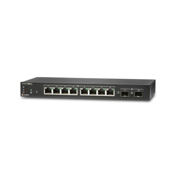 SonicWall SWS12-10FPOE Managed PoE Switch with 3YR 24x7 Dynamic Support