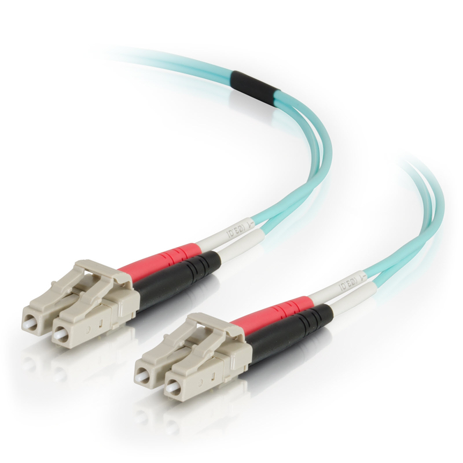 C2G 2m LC-LC 50/125 OM4 Duplex Multimode PVC Fiber Optic Cable - Aqua